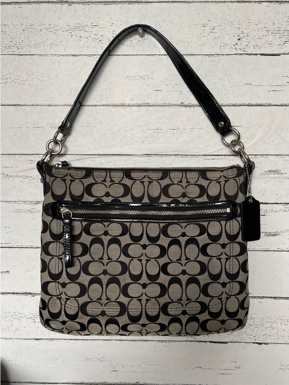 Coach Signature Canvas Shoulder Bag in Black